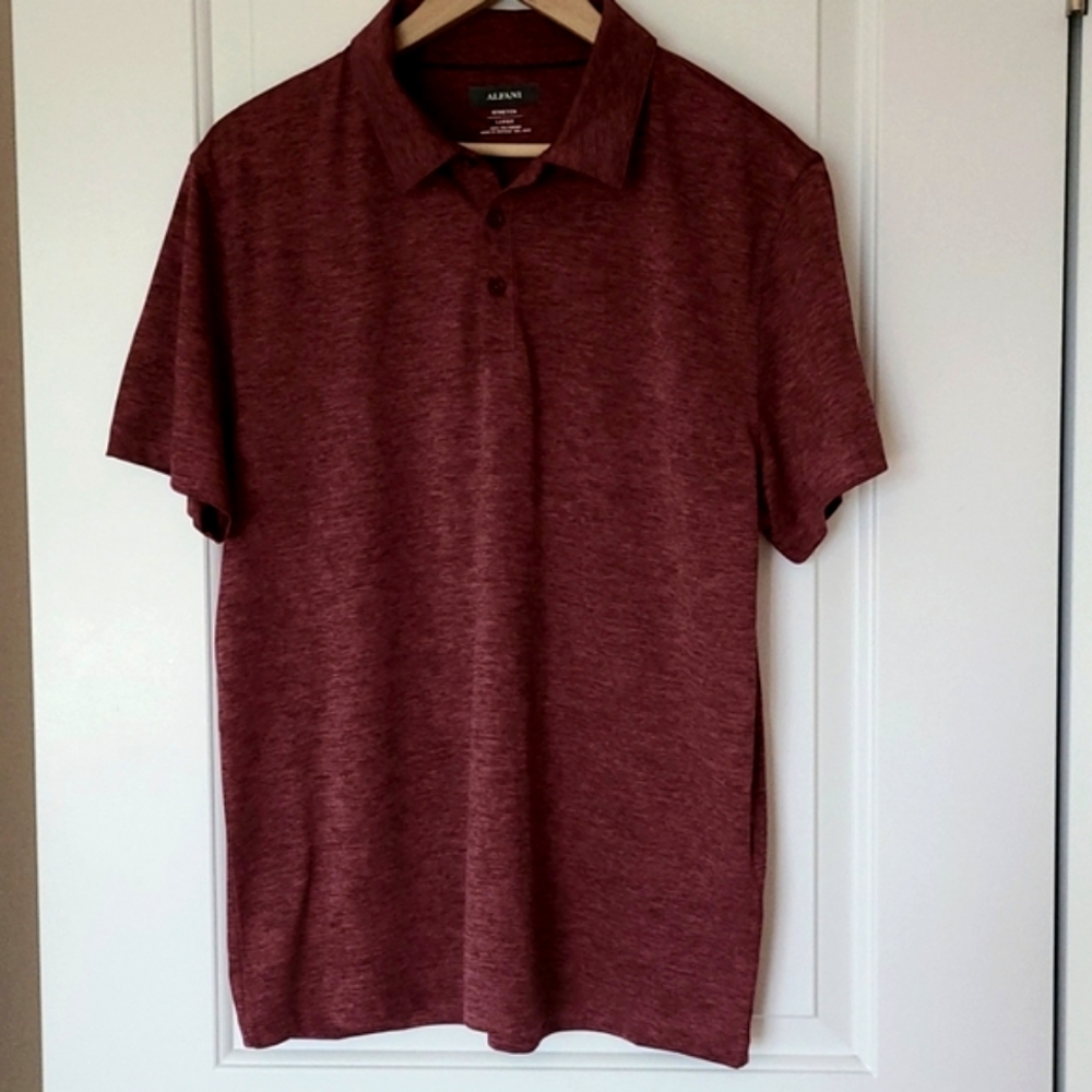 Alfani Stretch Polo Short Sleeve Shirt Size Lg